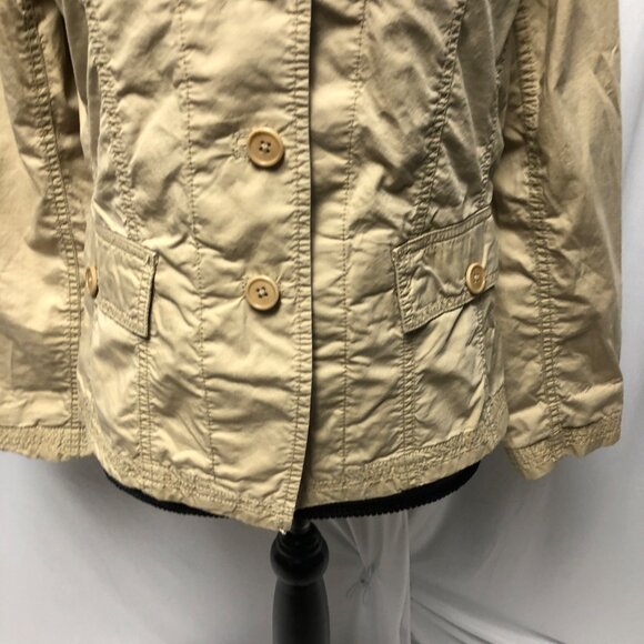 Talbots Jacket Womens 8 Petite Beige Tan Button Front Lightweight Long Sleeve - Picture 3 of 8